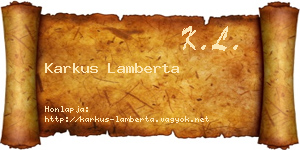 Karkus Lamberta névjegykártya